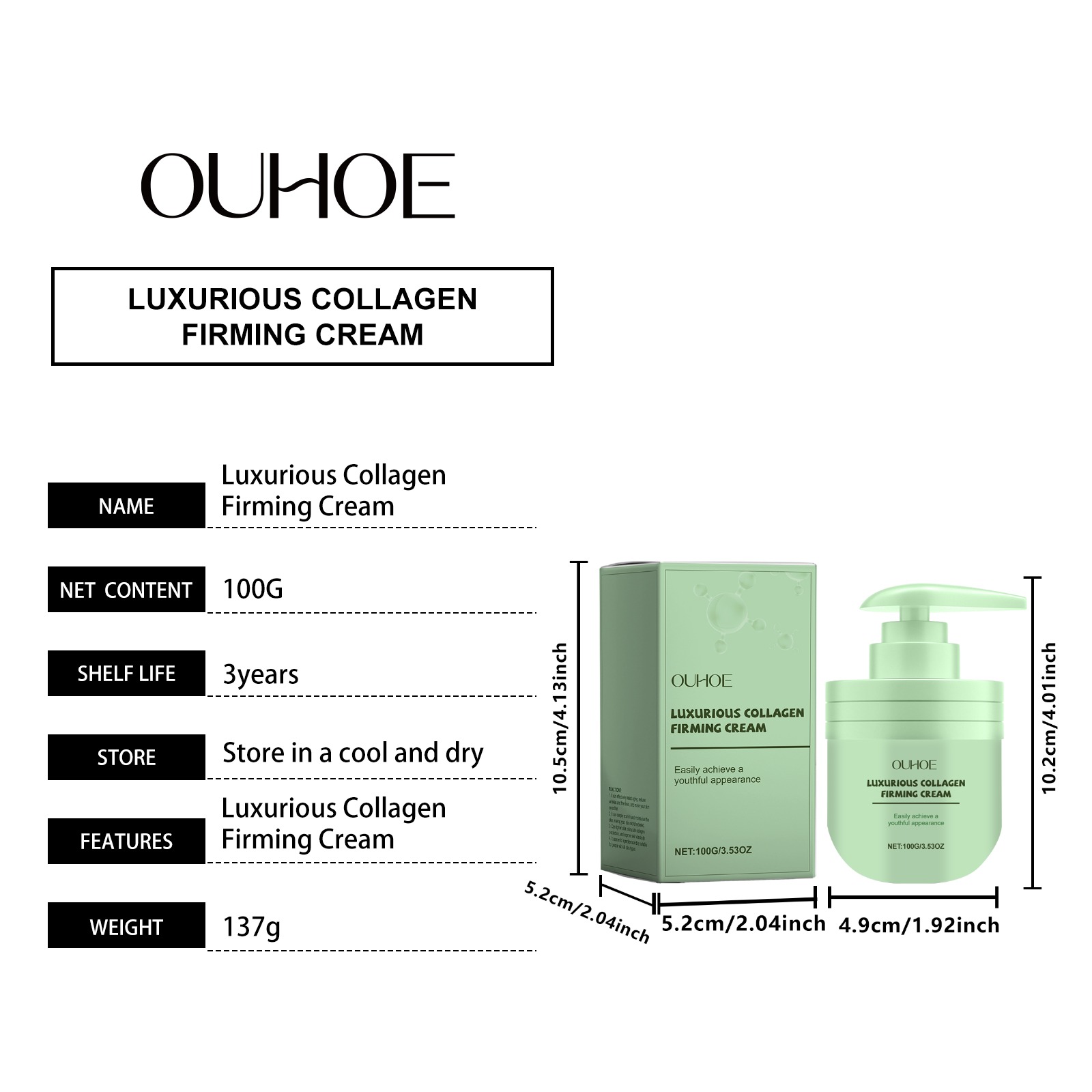 100g Collagen Peptide Cream Tr - огляд і ціна Luxury Skincare Jars