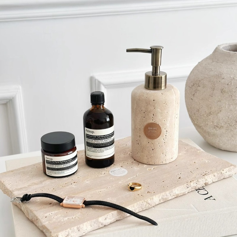 Natural Stone Lotion Dispenser - огляд і ціна Luxury Skincare Jars
