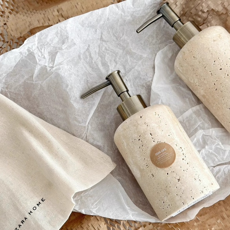 Natural Stone Lotion Dispenser - огляд і ціна Luxury Skincare Jars